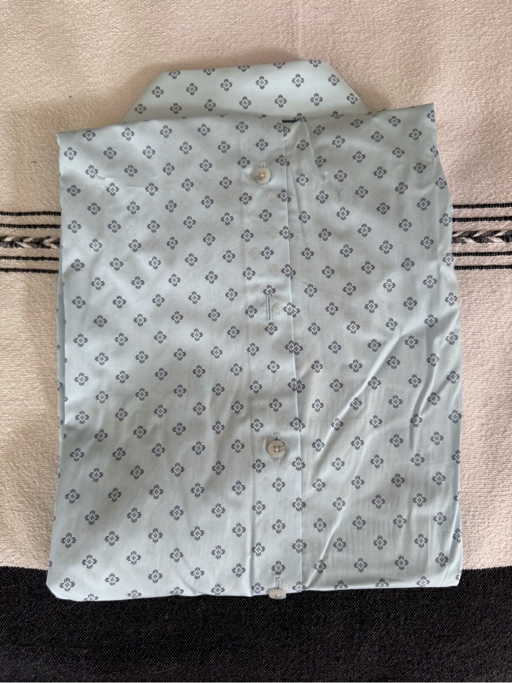 Bar III Mens Light Blue Micro-Pattern Dress Shirt size L - Picture 3 of 4